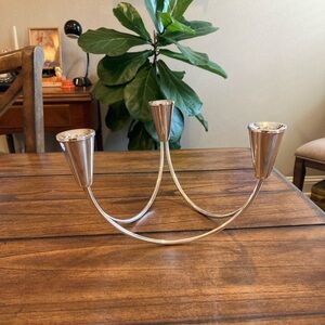Duchin Creations Sterling Silver Mid Century Weighted Triple Candle Holder
